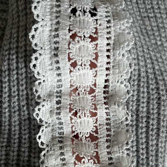 lace v-neck knit sweater - Picture 5 of 5